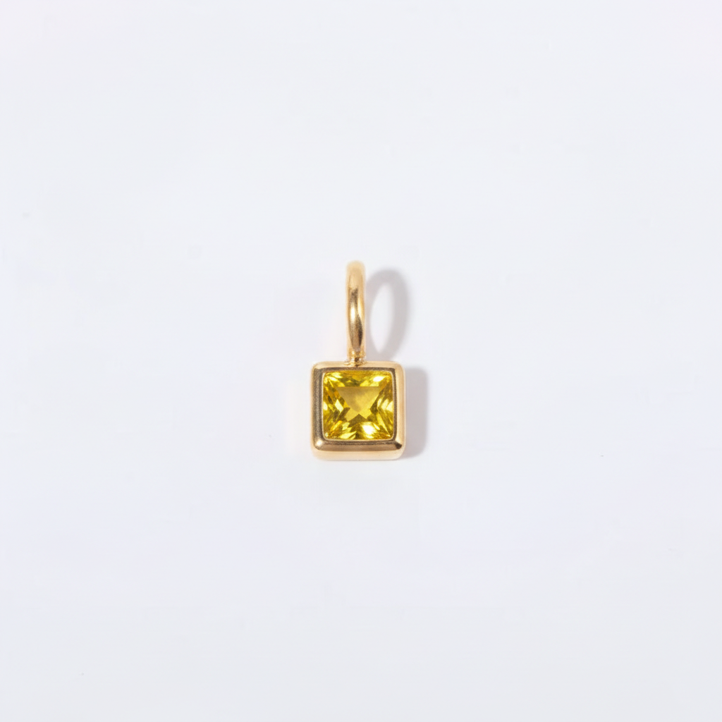 The Square Birthstone Pendant