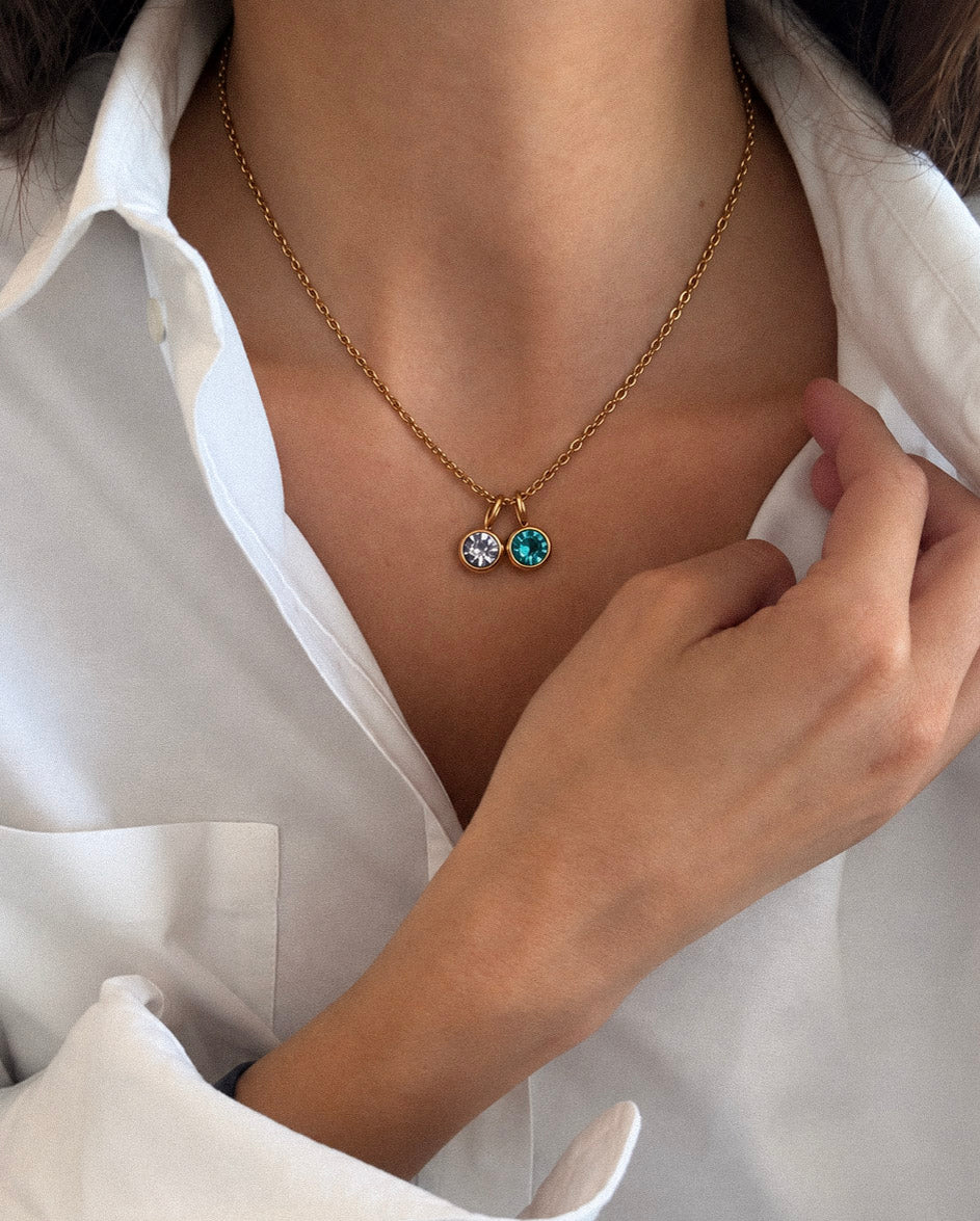 Round Birthstone Necklace